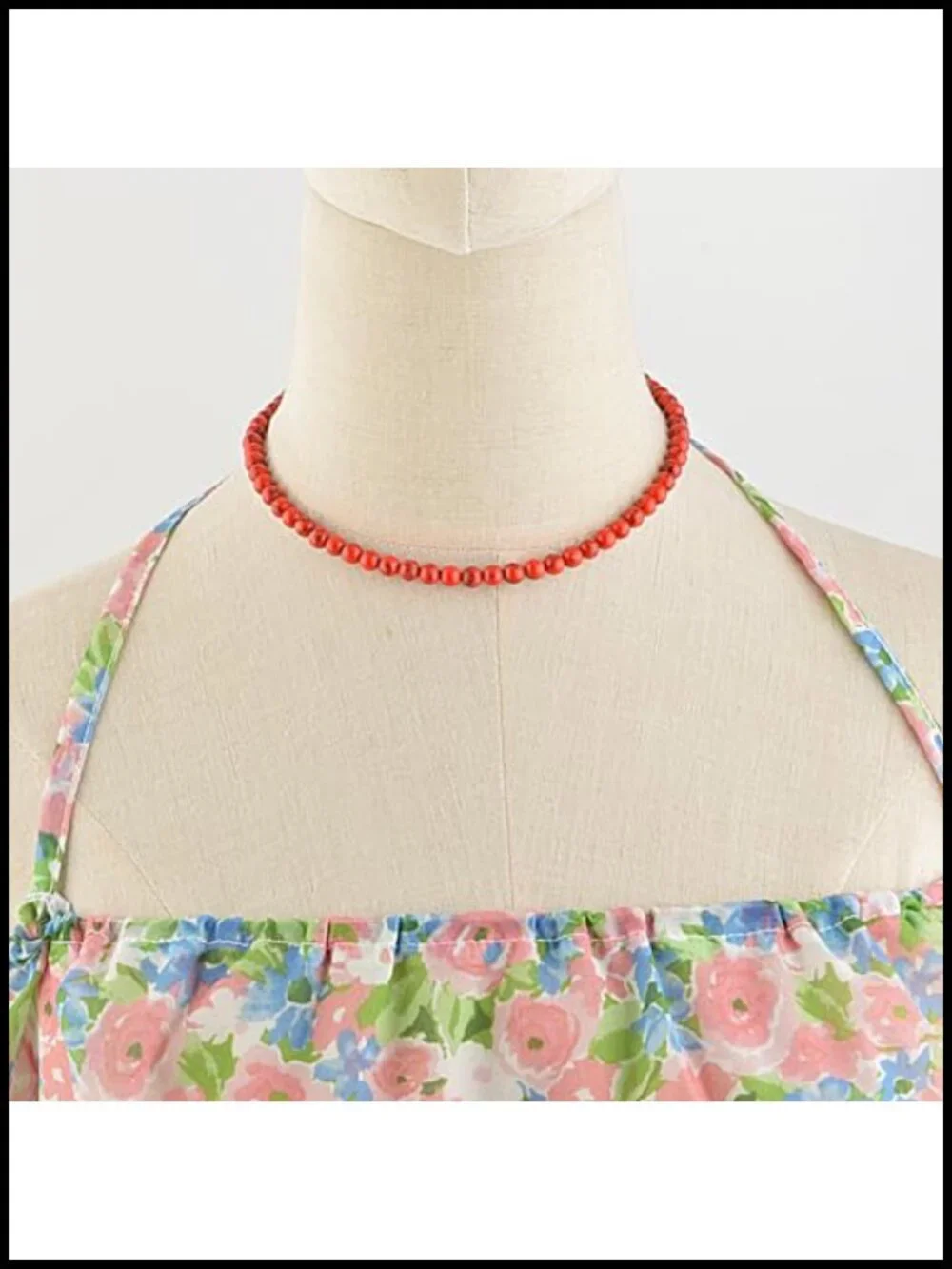 Beaded Choker Necklace 18K Gold Plated Natural Stone Strand